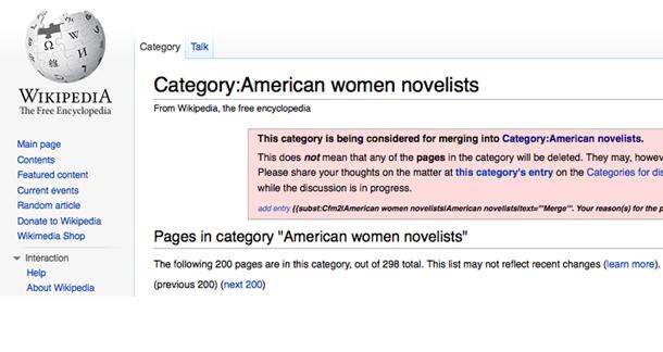 Wikipedia American Women Novelists