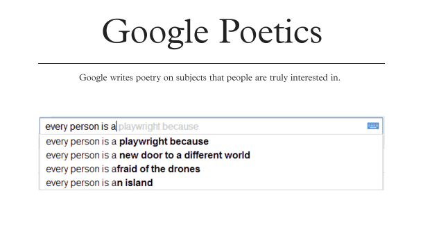 Poetry in Google Autocomplete