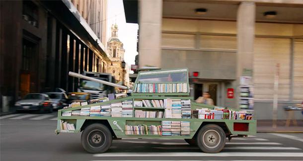Artist Transforms Tank into Mobile Library