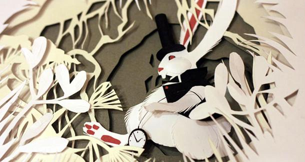 Artist Creates Incredible Alice in Wonderland-Themed Paper Art